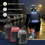 10W Solar Powered Backpack with USB Charging Port LED Light - Image 2