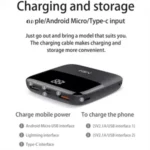 Slim 10000mAh Solar Power Bank, Dual USB & Wireless Charging - Image 3