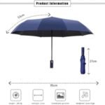 3 Fold Automatic UV Sunshade Umbrella with LED Flashlight - Image 3