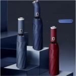 3 Fold Automatic UV Sunshade Umbrella with LED Flashlight - Image 5