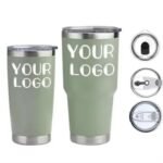 10oz Stainless Steel Double-Wall Stackable Mug with Lid - Image 2