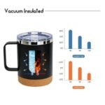 Stainless Steel Double Wall Vacuum Travel Mug with Cork 12oz - Image 3