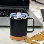 Stainless Steel Double Wall Vacuum Travel Mug with Cork 12oz - Image 2