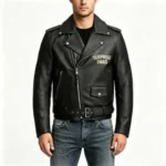 Mens Vintage Genuine Cowhide Leather Jacket with Custom Logo