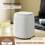 Mini Plastic Trash Can with Lid for Office and Bedroom - Image 2