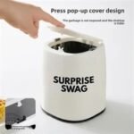 Mini Plastic Trash Can with Lid for Office and Bedroom