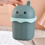 Cute Mini Desktop Waste Bin with Cover - Image 2