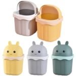 Cute Mini Desktop Waste Bin with Cover