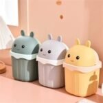 Cute Mini Desktop Waste Bin with Cover - Image 3