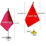 Custom Double Sided Mini Table Flag Stand with Pole - Image 2