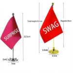 Custom Double Sided Mini Table Flag Stand with Pole