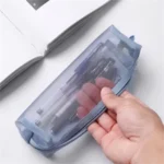 Clear Mesh Zipper Pencil Pouch for Students & Office Use - Image 2