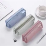 Clear Mesh Zipper Pencil Pouch for Students & Office Use - Image 4