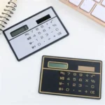 Slim Solar Powered 8 Digit Credit Card Size Calculator
