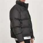 Men's Custom Logo Black Winter Down Puffer Jacket - Image 3