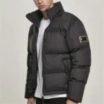 Men's Custom Logo Black Winter Down Puffer Jacket