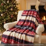 Christmas Themed Soft Fleece Blanket with Creative Patterns - Image 2
