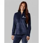 WOMEN'S SOFT VELOUR HOODED FULL ZIP