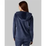 WOMEN'S SOFT VELOUR HOODED FULL ZIP - Image 2