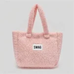 Women's Plush Sherpa Fleece Tote Bag for Winter