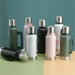 1000ml Double-Wall Stainless Steel Vacuum Bottle with Cup - Image 3