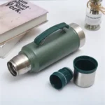 1000ml Double-Wall Stainless Steel Vacuum Bottle with Cup - Image 2