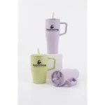 40oz Double-Wall Stainless Steel Tumbler with Handle & Lid