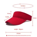 Custom Logo Unisex Outdoor Running Sun Visor Cap - Image 3
