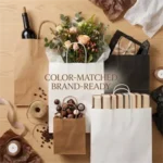 Recycled Custom Logo Kraft Paper Grocery Bag with Handles - Image 3