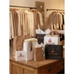 Recycled Custom Logo Kraft Paper Grocery Bag with Handles