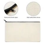Custom Logo Canvas Pencil & Makeup Pouch with Zipper - Image 4