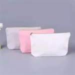 Custom Logo Cotton Canvas Toiletry Bag with Zipper - Image 2