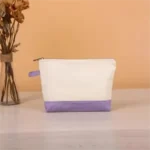 Custom Logo Cotton Canvas Toiletry Bag with Zipper - Image 6