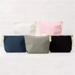 Custom Logo Cotton Canvas Toiletry Bag with Zipper - Image 4