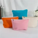 Custom Logo Cotton Canvas Toiletry Bag with Zipper - Image 5
