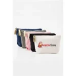 Custom Logo Cotton Canvas Toiletry Bag with Zipper