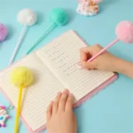 Fluffy Pom-Pom Plush Ballpoint Pen