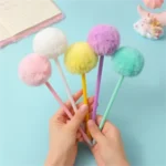 Fluffy Pom-Pom Plush Ballpoint Pen - Image 5