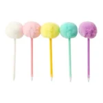 Fluffy Pom-Pom Plush Ballpoint Pen - Image 4
