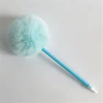 Fluffy Pom-Pom Plush Ballpoint Pen - Image 3
