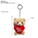 Custom Teddy Bear Keychain with Heart - Image 2