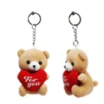 Custom Teddy Bear Keychain with Heart