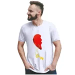 Valentine's Day Couples Heart Print T-Shirt - Image 4