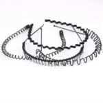 Unisex Non Slip Zigzag Metal Hoop Hairband