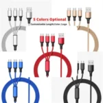 3-in-1 2.8A Fast Charging Nylon Braided Data Cable