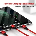 3-in-1 2.8A Fast Charging Nylon Braided Data Cable - Image 6