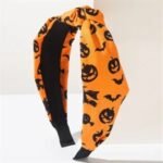 Halloween Skull, Pumpkin & Bat Printed Fabric Headband - Image 4