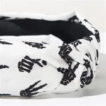 Halloween Skull, Pumpkin & Bat Printed Fabric Headband - Image 3