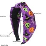 Halloween Skull, Pumpkin & Bat Printed Fabric Headband - Image 5
