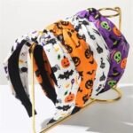 Halloween Skull, Pumpkin & Bat Printed Fabric Headband